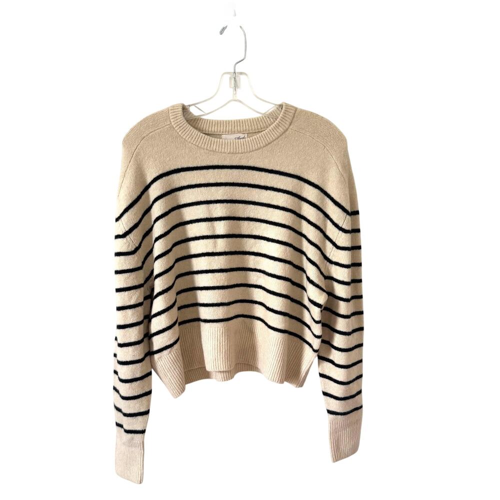 Universal Threads Soft Striped Pull Over Sweater Tan Black Size Large NEW